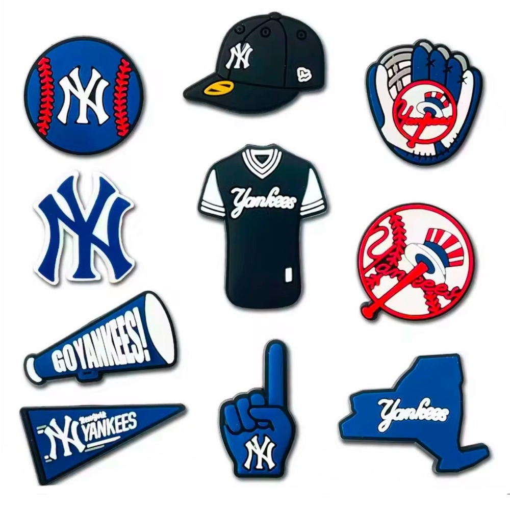 New York Yankees Croc Charms Sports Team Clog Charms Baseball Shoe Charms 10pc…